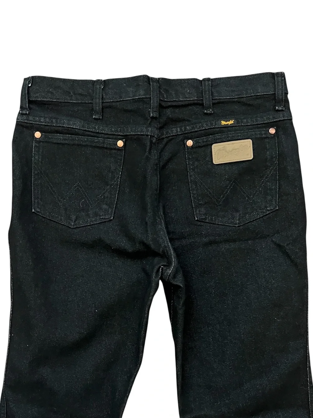 Wrangler Cowboy Cut Slim Fit Jeans Mens 34x30 Black Straight Leg Fits Over Boots